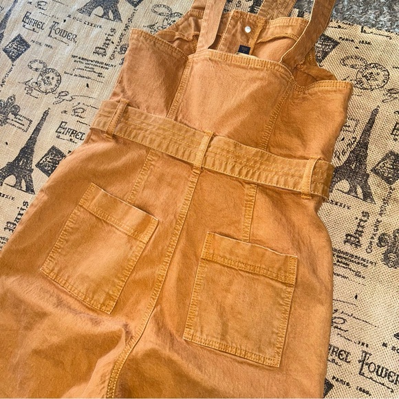 Universal Thread NWOT! Mustard Yellow Duck Stretch Denim Overalls Romper Size 2 - Picture 12 of 16